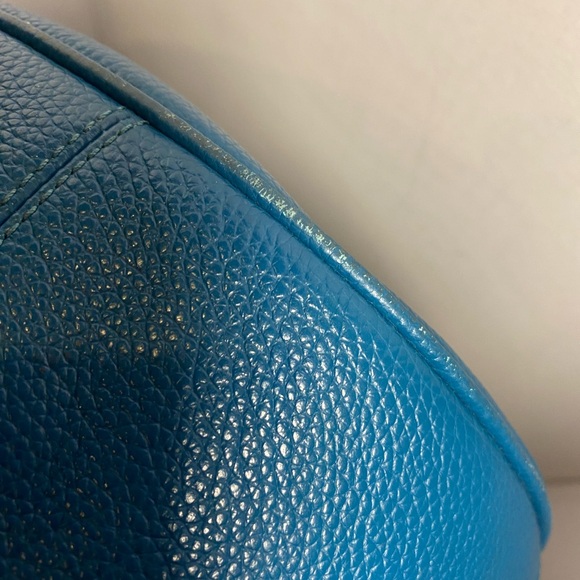Coach Teal Leather Bag with Gold Details - Picture 3 of 11